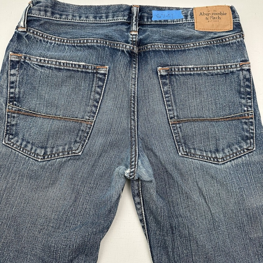 Y2K Abercrombie & Fitch Baxter Slim Boot Jeans Men 32x30 Distressed Low Rise